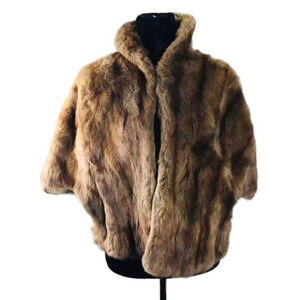 Hendricks Furs Label Authority Womens Mink Fur Jacket Brown A508135 Size M/L